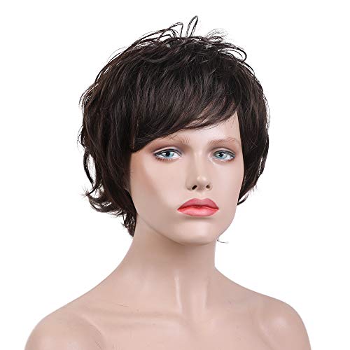 Layered Short Flip Style Blended Human Hair Wig for Women - Image 27