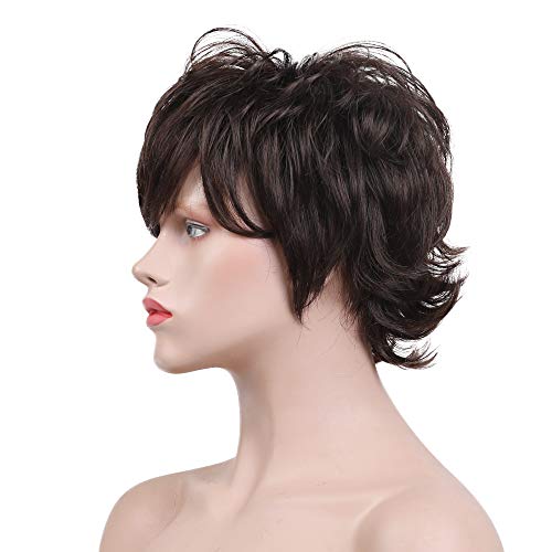 Layered Short Flip Style Blended Human Hair Wig for Women - Image 28