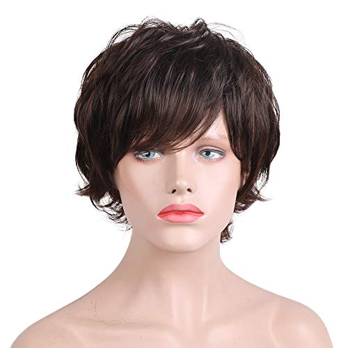 Layered Short Flip Style Blended Human Hair Wig for Women - Image 3