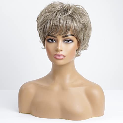 Layered Short Flip Style Blended Human Hair Wig for Women - Image 30