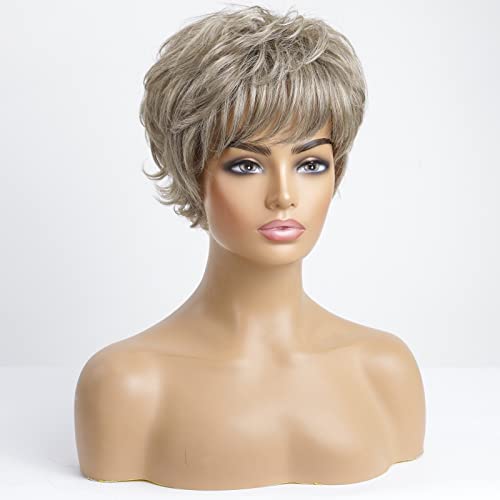 Layered Short Flip Style Blended Human Hair Wig for Women - Image 31