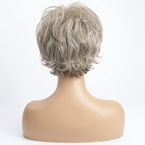 Layered Short Flip Style Blended Human Hair Wig for Women - Image 32