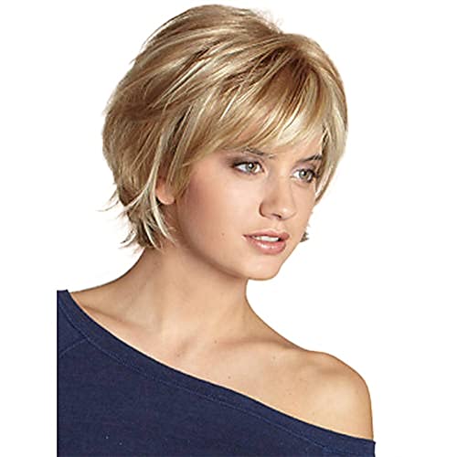 Layered Short Flip Style Blended Human Hair Wig for Women - Image 34