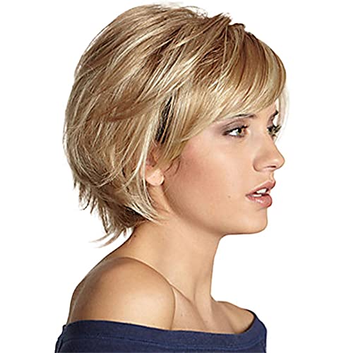 Layered Short Flip Style Blended Human Hair Wig for Women - Image 35