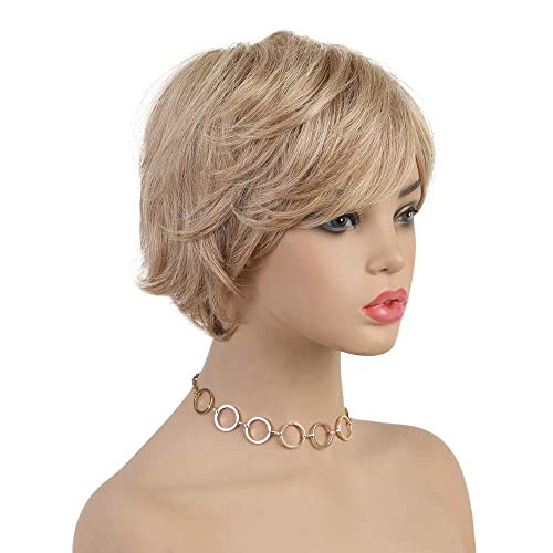 Layered Short Flip Style Blended Human Hair Wig for Women - Image 36