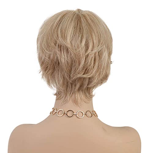 Layered Short Flip Style Blended Human Hair Wig for Women - Image 37