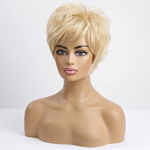 Layered Short Flip Style Blended Human Hair Wig for Women - Image 46