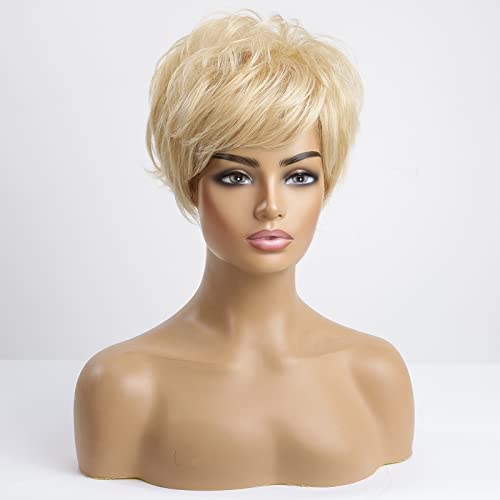 Layered Short Flip Style Blended Human Hair Wig for Women - Image 47