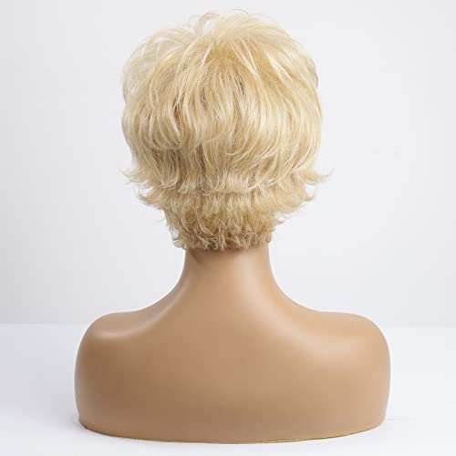 Layered Short Flip Style Blended Human Hair Wig for Women - Image 48