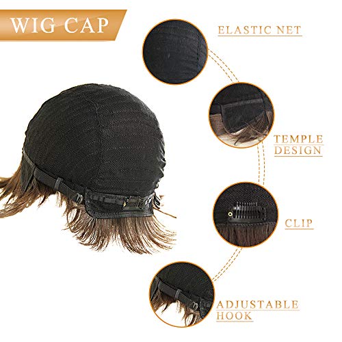 Layered Short Flip Style Blended Human Hair Wig for Women - Image 7