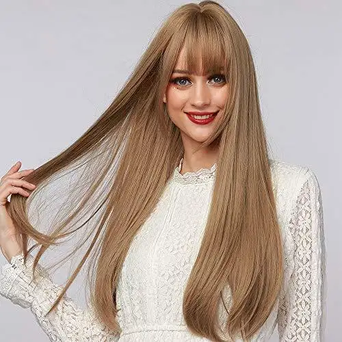 Light Brown Blonde Ombre Long Straight Synthetic Heat Resistant Wig - Image 2