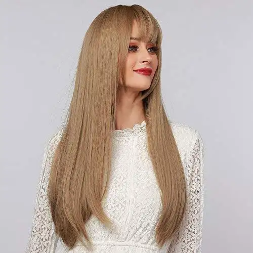 Light Brown Blonde Ombre Long Straight Synthetic Heat Resistant Wig - Image 3