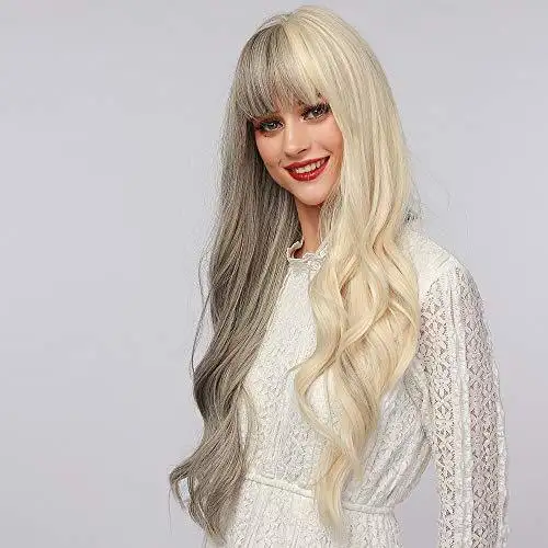 Light Brown Blonde Ombre Long Straight Synthetic Heat Resistant Wig - Image 32
