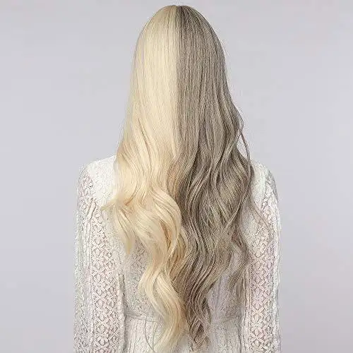 Light Brown Blonde Ombre Long Straight Synthetic Heat Resistant Wig - Image 34