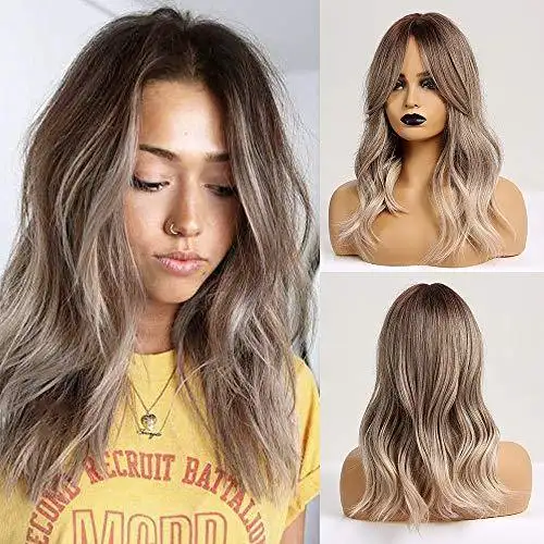 Light Brown Blonde Ombre Long Straight Synthetic Heat Resistant Wig - Image 42