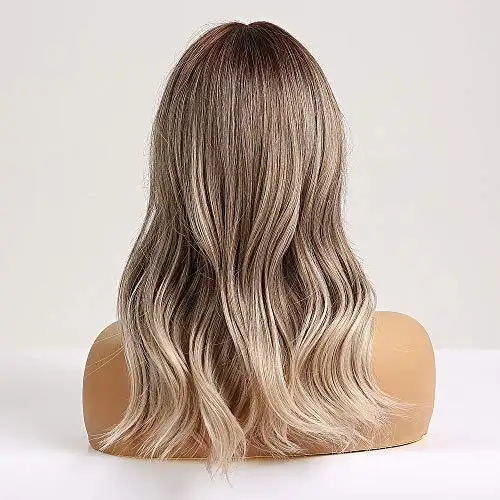 Light Brown Blonde Ombre Long Straight Synthetic Heat Resistant Wig - Image 44