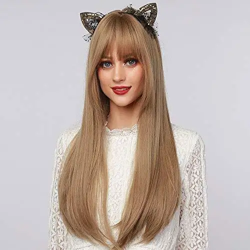 Light Brown Blonde Ombre Long Straight Synthetic Heat Resistant Wig - Image 5