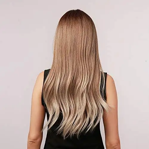 Light Brown Blonde Ombre Long Straight Synthetic Heat Resistant Wig - Image 51