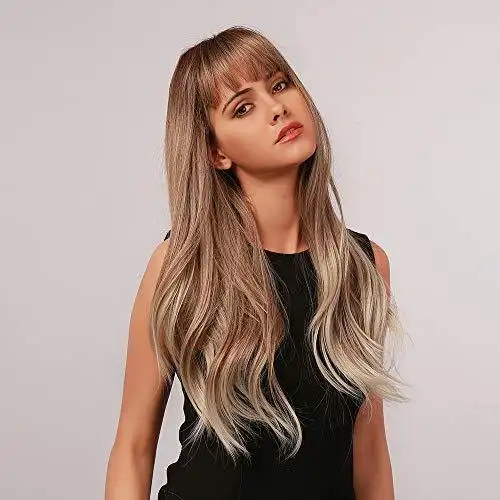 Light Brown Blonde Ombre Long Straight Synthetic Heat Resistant Wig - Image 52