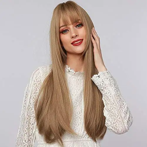 Light Brown Blonde Ombre Long Straight Synthetic Heat Resistant Wig - Image 7