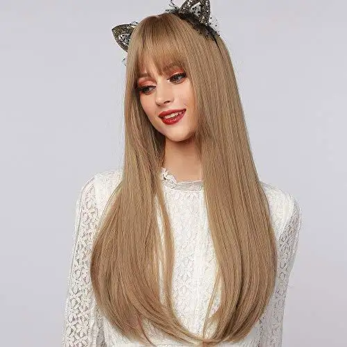 Light Brown Blonde Ombre Long Straight Synthetic Heat Resistant Wig - Image 8