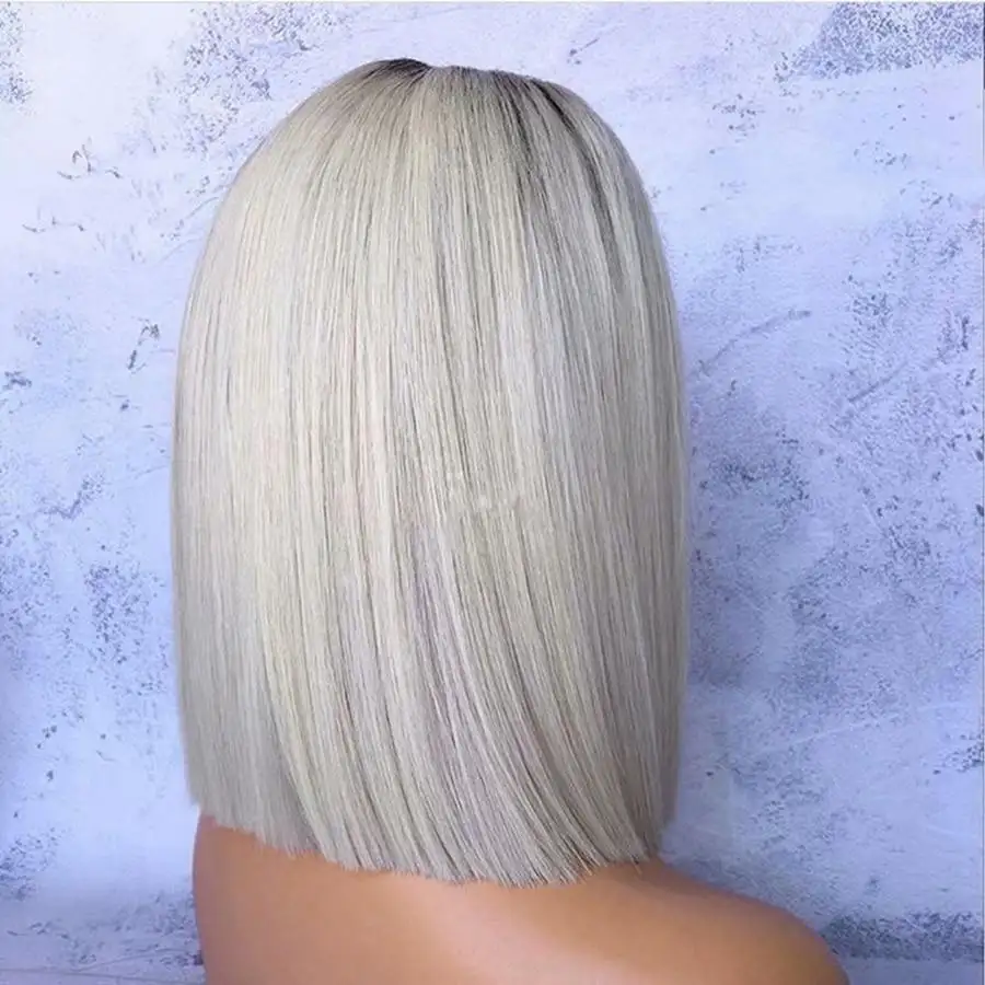 Kim Light Grey Heat Resistant Bob Style Lace Front Wig - Image 3