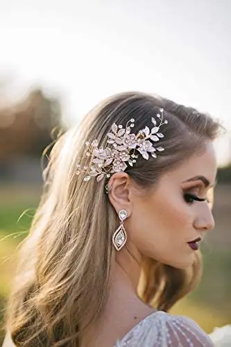 Light Rose Gold Hair Comb Barette - Image 5