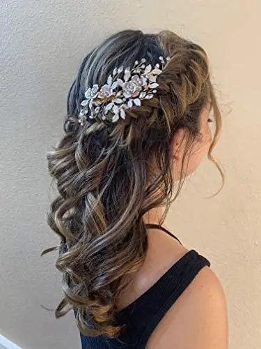 Light Rose Gold Hair Comb Barette - Image 6