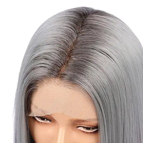 Lika Pink & Gray Kanekalon Fibre Full Lace Wig 22" Long - Image 4