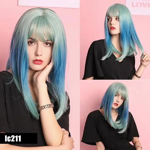 Lily Long Straight Wig with Bangs - Image 4