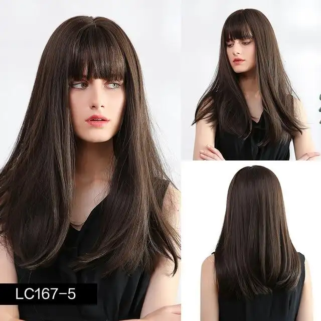 Lily Long Straight Wig with Bangs - Image 6