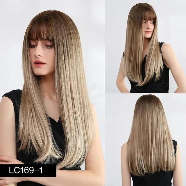 Lily Long Straight Wig with Bangs - Image 7