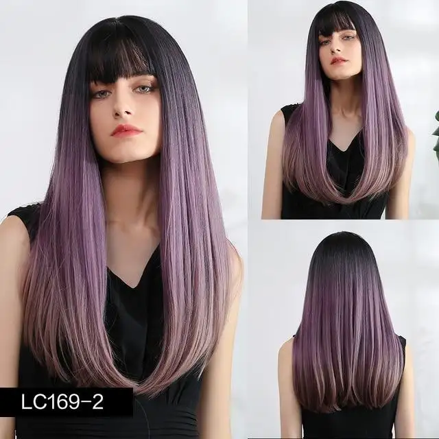 Lily Long Straight Wig with Bangs - Image 8