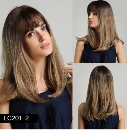 Lily Long Straight Wig with Bangs - Image 9