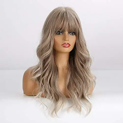 Long Ash Gray Wig with bangs - Image 5