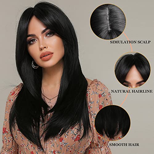 Long Black Womens Synthetic Hair Wig - Image 3