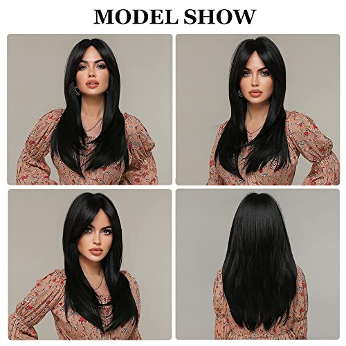Long Black Womens Synthetic Hair Wig - Image 5