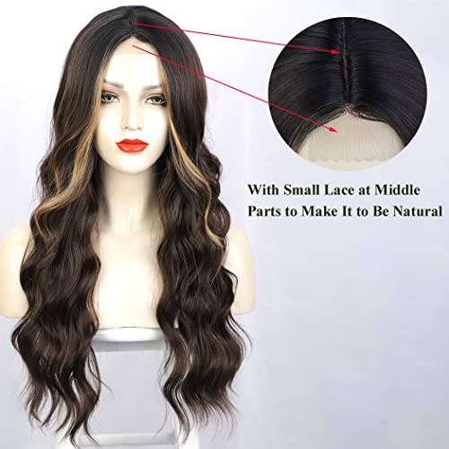 Long Brown With Face Framing Blonde Highlights - Image 3