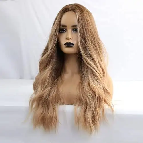 Long Golden Brown Wavy Heat Friendly Wig - Image 3