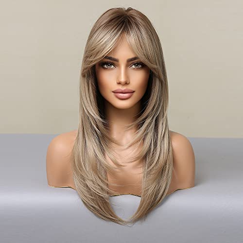 Long Layered Ash Grey Blonde Wig - Image 2