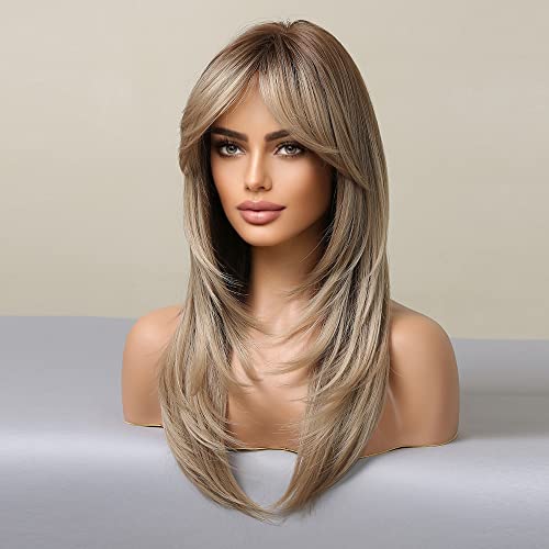 Long Layered Ash Grey Blonde Wig - Image 4