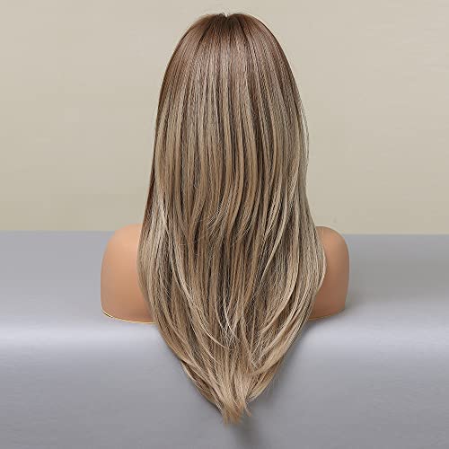 Long Layered Ash Grey Blonde Wig - Image 5