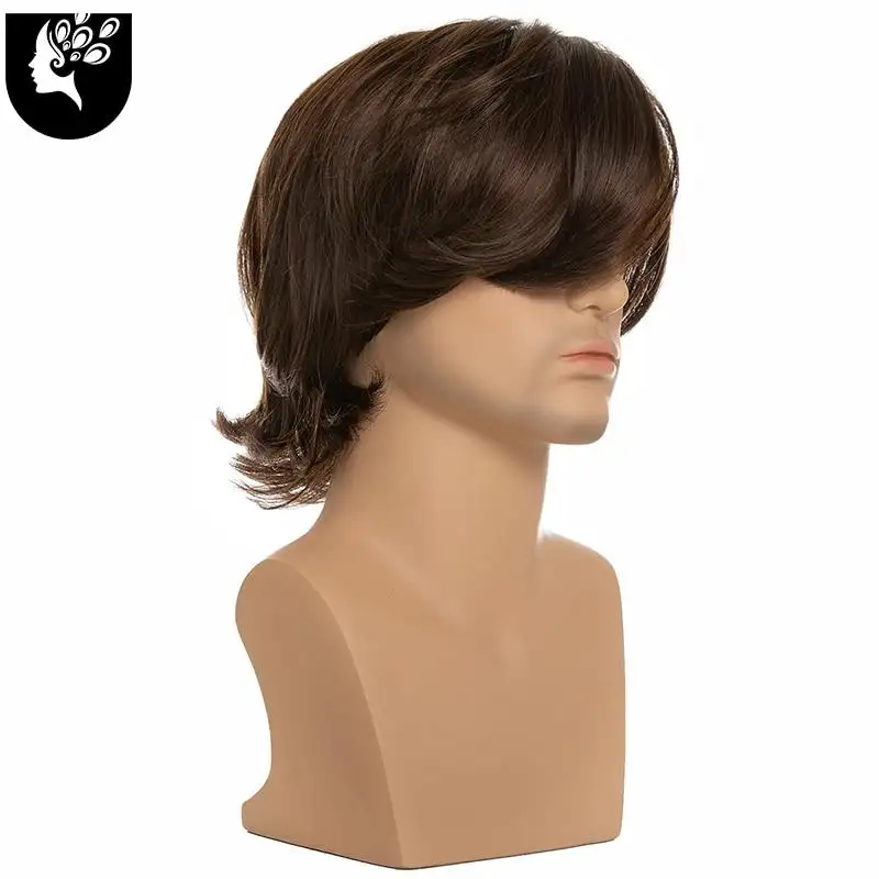 Long Layered Mens Synthetic Wig with full bangs - Image 3