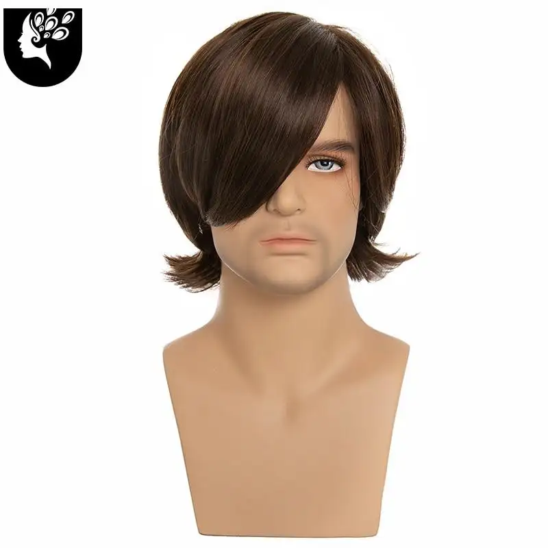 Long Layered Mens Synthetic Wig with full bangs - Image 4