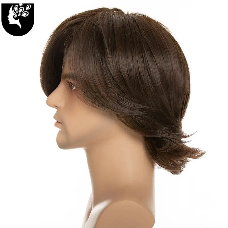 Long Layered Mens Synthetic Wig with full bangs - Image 5