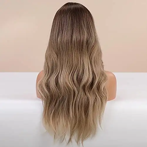 Long Middle Parting Hair Wig  Dark Brown to Light Brown - Image 5
