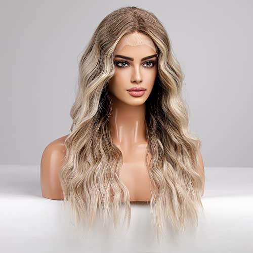 Long Ombre Blonde Lace Front Wig - Image 4