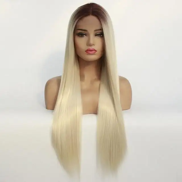 Long Silky Straight Dark Rooted Wig - Image 10