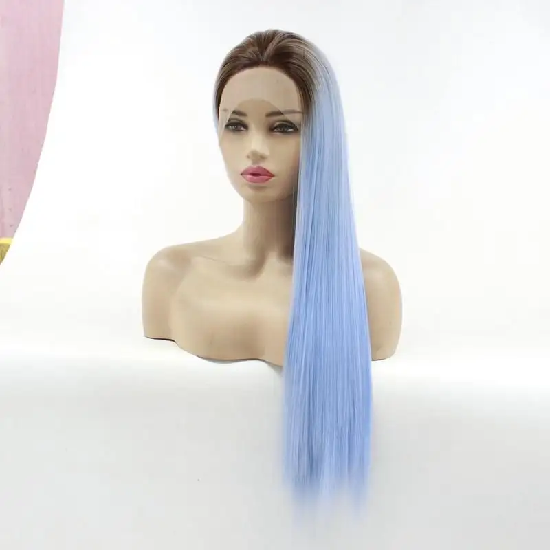 Long Silky Straight Dark Rooted Wig - Image 3