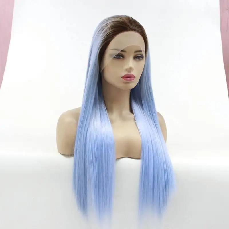 Long Silky Straight Dark Rooted Wig - Image 4